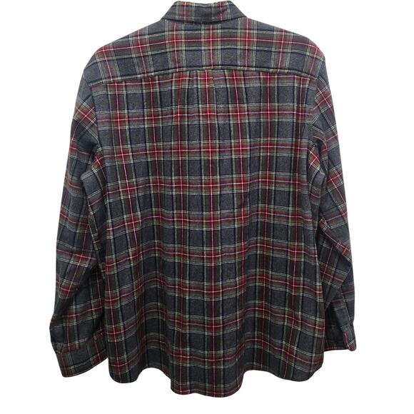 LL Bean Men's 100% Cotton Collared Long-Sleeve Button-Down Shirt Gray Plaid XXL - Picture 2 of 4